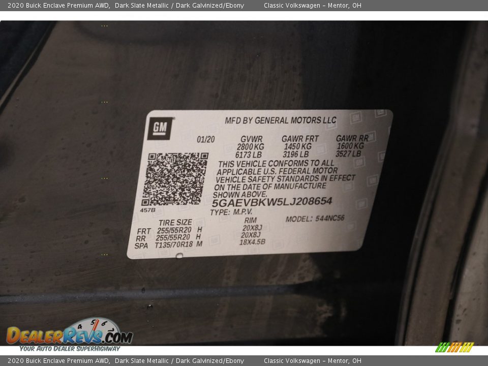 2020 Buick Enclave Premium AWD Dark Slate Metallic / Dark Galvinized/Ebony Photo #25