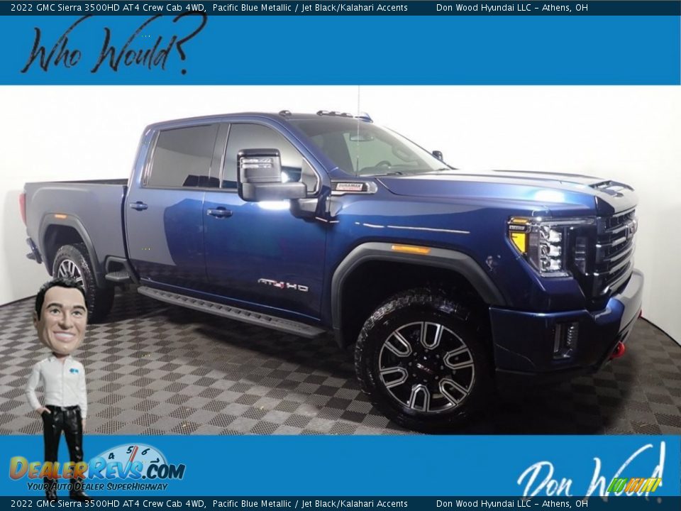 2022 GMC Sierra 3500HD AT4 Crew Cab 4WD Pacific Blue Metallic / Jet Black/Kalahari Accents Photo #1