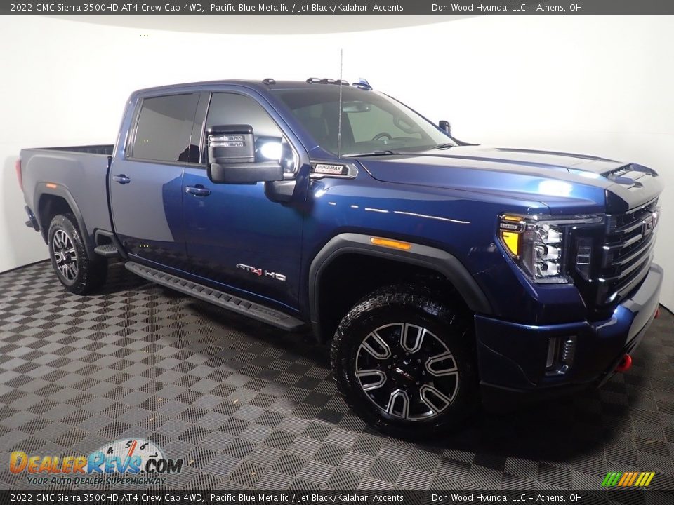 2022 GMC Sierra 3500HD AT4 Crew Cab 4WD Pacific Blue Metallic / Jet Black/Kalahari Accents Photo #3