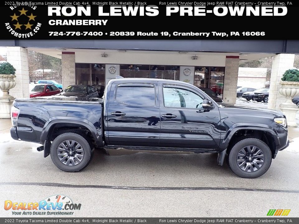 2022 Toyota Tacoma Limited Double Cab 4x4 Midnight Black Metallic / Black Photo #1