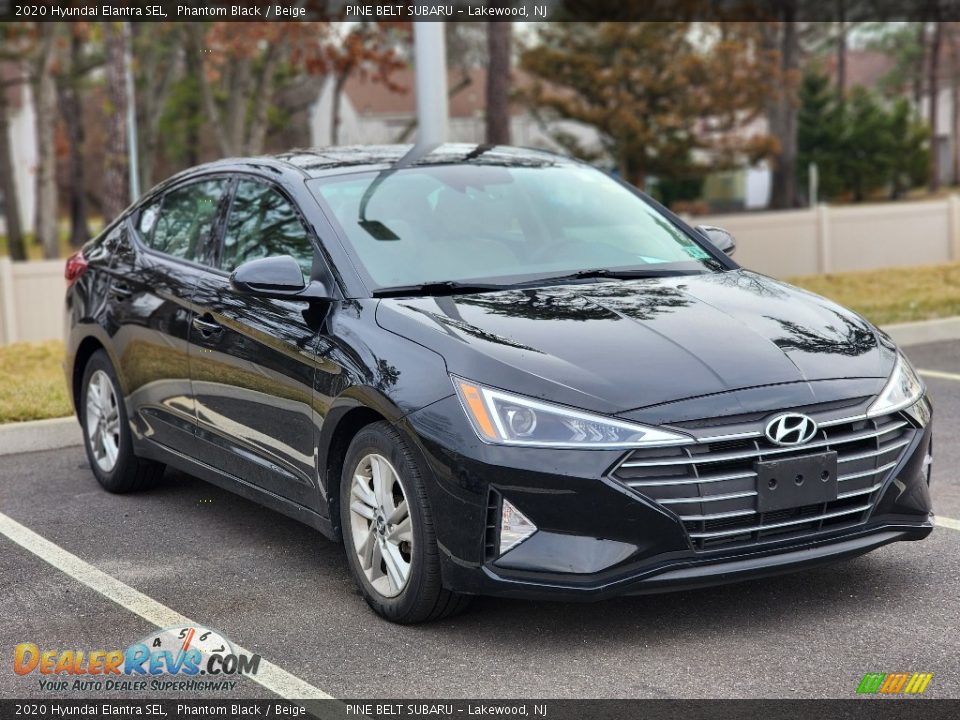 2020 Hyundai Elantra SEL Phantom Black / Beige Photo #3