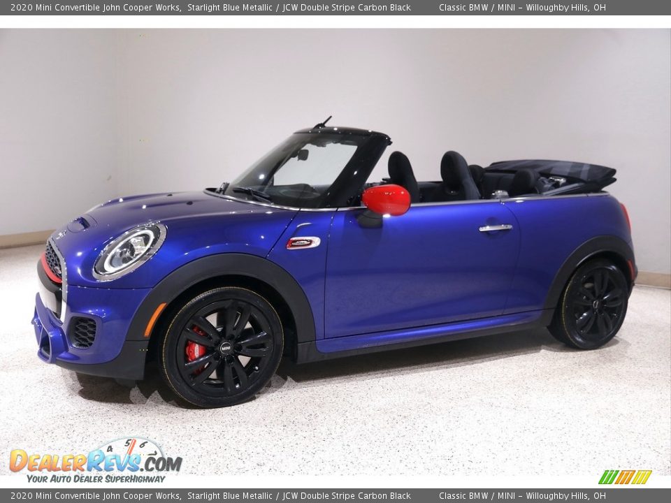 2020 Mini Convertible John Cooper Works Starlight Blue Metallic / JCW Double Stripe Carbon Black Photo #4