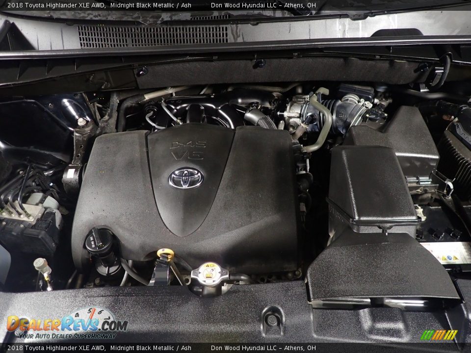 2018 Toyota Highlander XLE AWD Midnight Black Metallic / Ash Photo #9