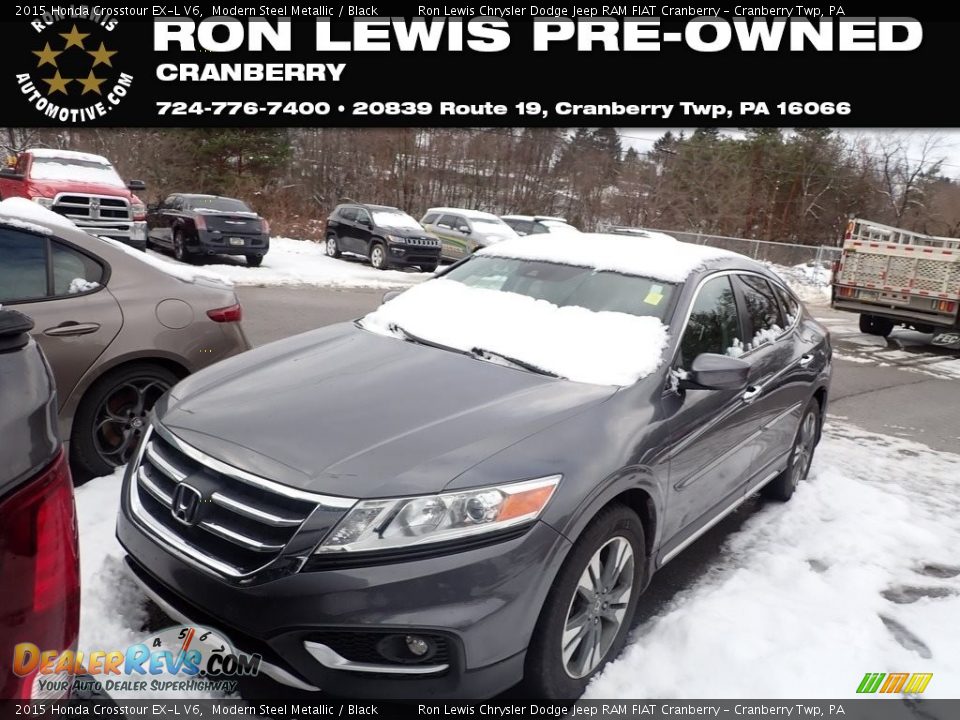 2015 Honda Crosstour EX-L V6 Modern Steel Metallic / Black Photo #1