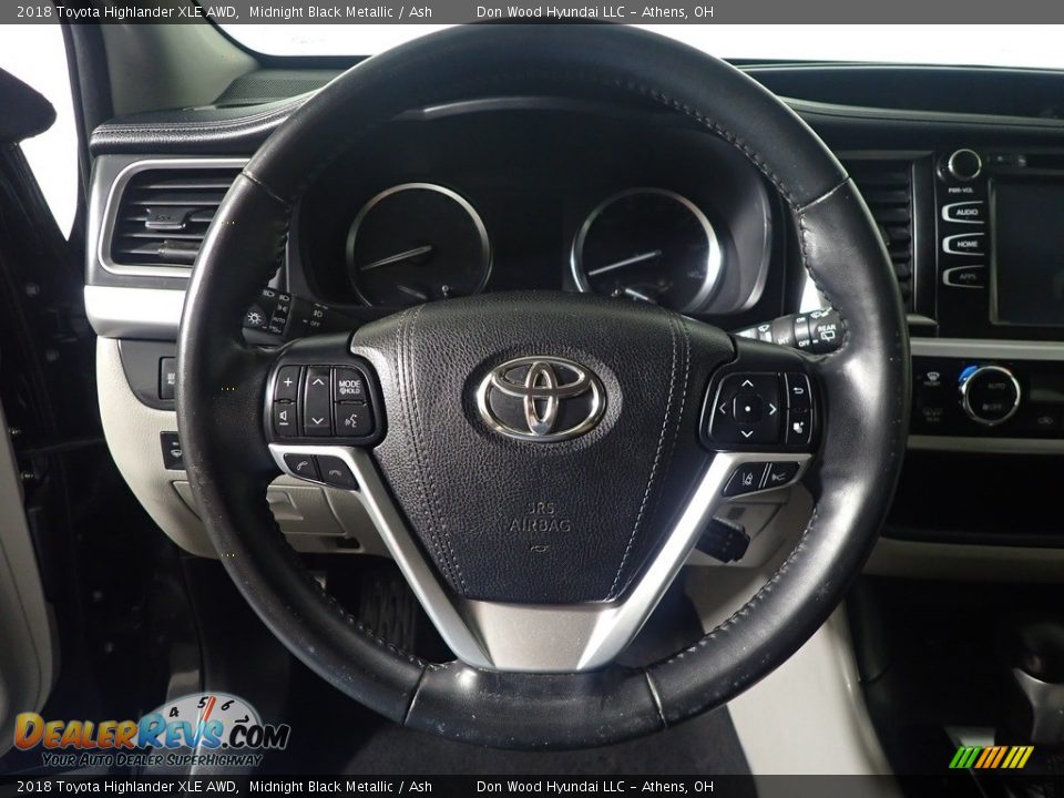 2018 Toyota Highlander XLE AWD Midnight Black Metallic / Ash Photo #27