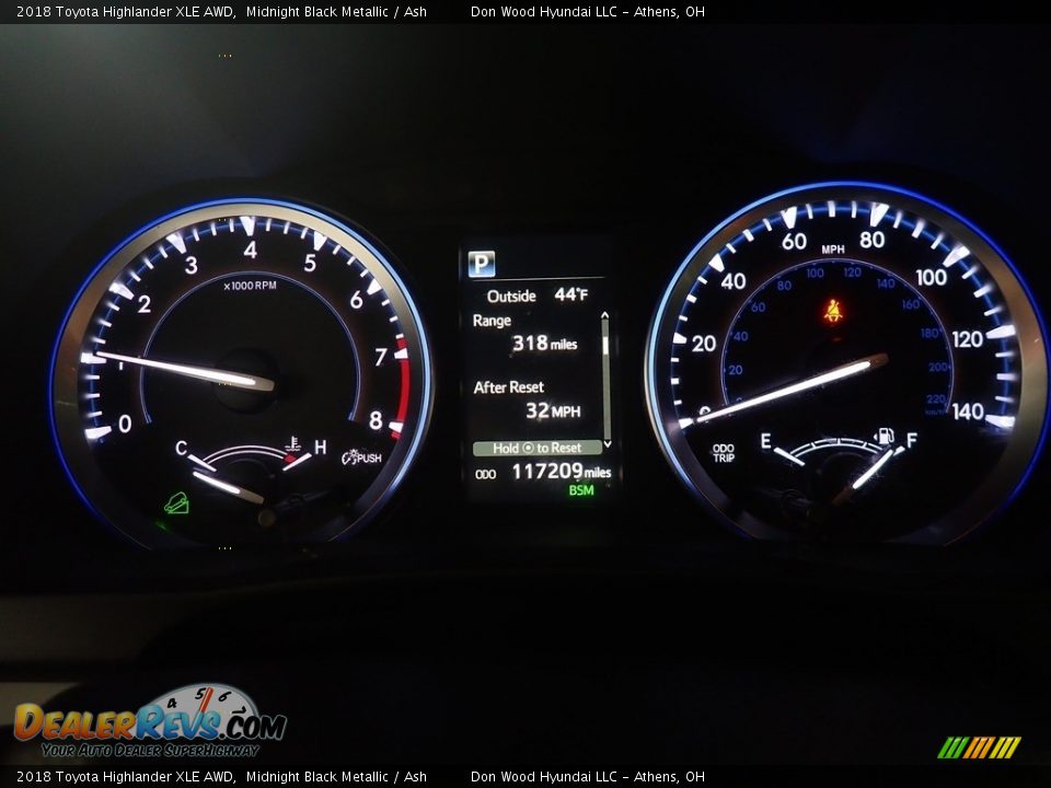 2018 Toyota Highlander XLE AWD Midnight Black Metallic / Ash Photo #28