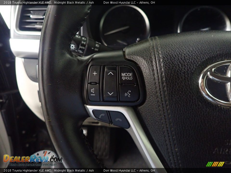 2018 Toyota Highlander XLE AWD Midnight Black Metallic / Ash Photo #29