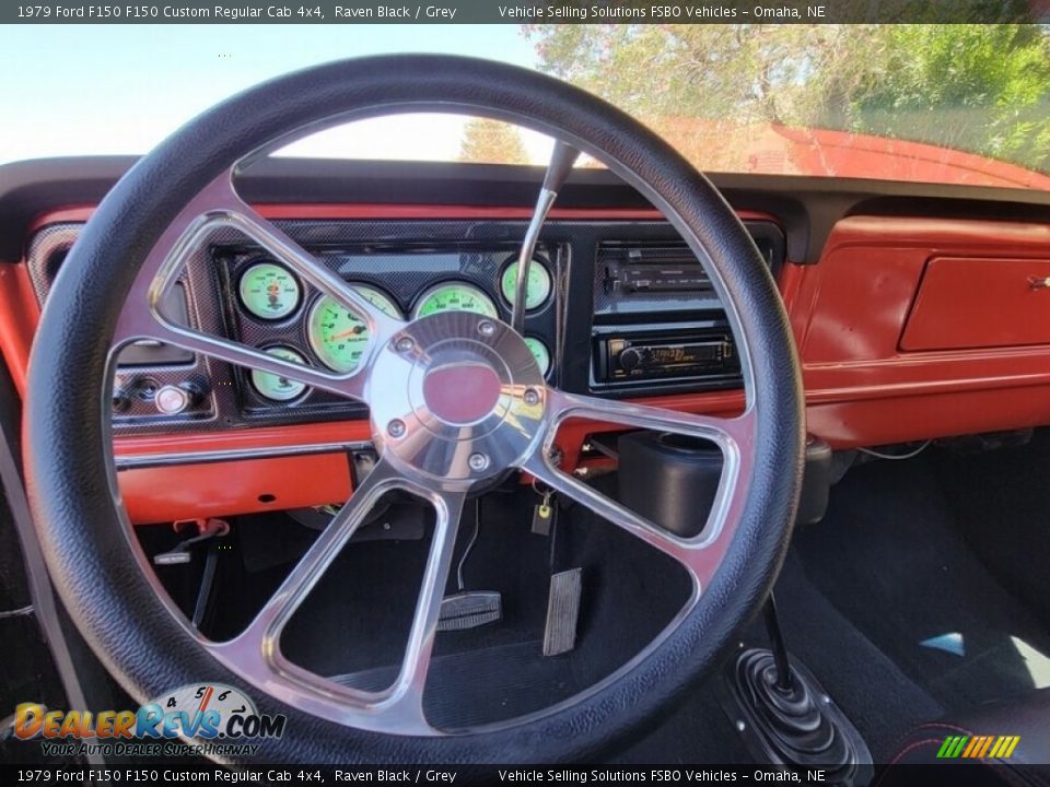 1979 Ford F150 F150 Custom Regular Cab 4x4 Raven Black / Grey Photo #4