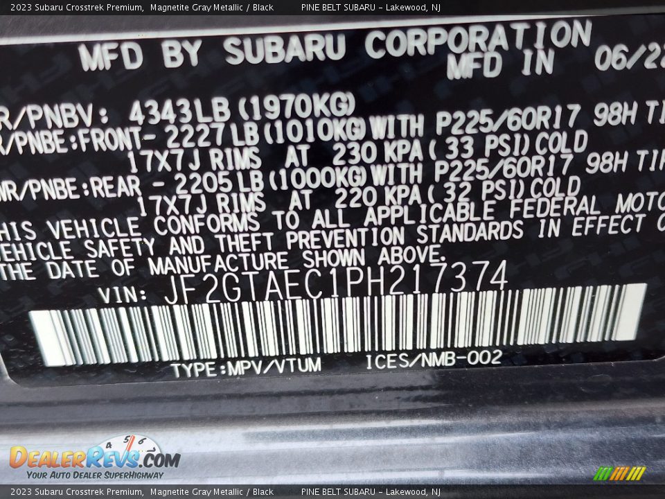 2023 Subaru Crosstrek Premium Magnetite Gray Metallic / Black Photo #31