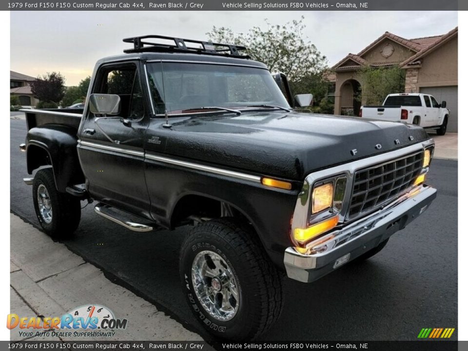 1979 Ford F150 F150 Custom Regular Cab 4x4 Raven Black / Grey Photo #13