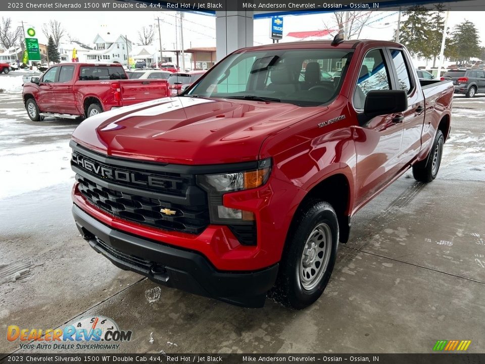 2023 Chevrolet Silverado 1500 WT Double Cab 4x4 Red Hot / Jet Black Photo #2