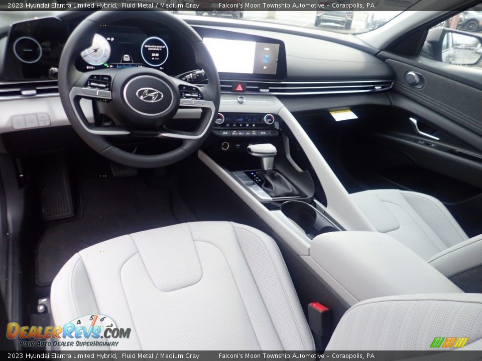 Medium Gray Interior - 2023 Hyundai Elantra Limited Hybrid Photo #13