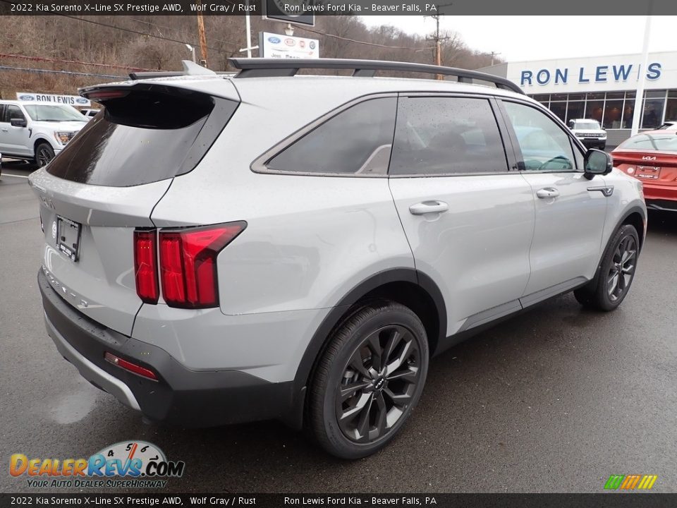 2022 Kia Sorento X-Line SX Prestige AWD Wolf Gray / Rust Photo #8
