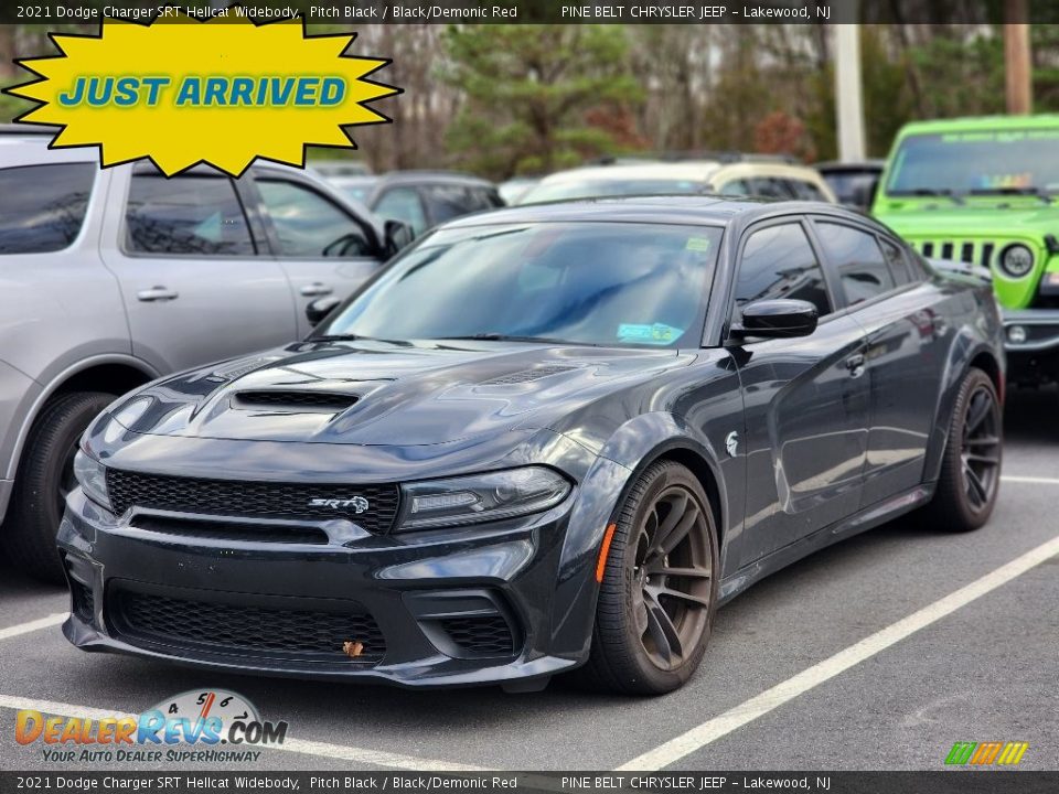 2021 Dodge Charger SRT Hellcat Widebody Pitch Black / Black/Demonic Red Photo #1