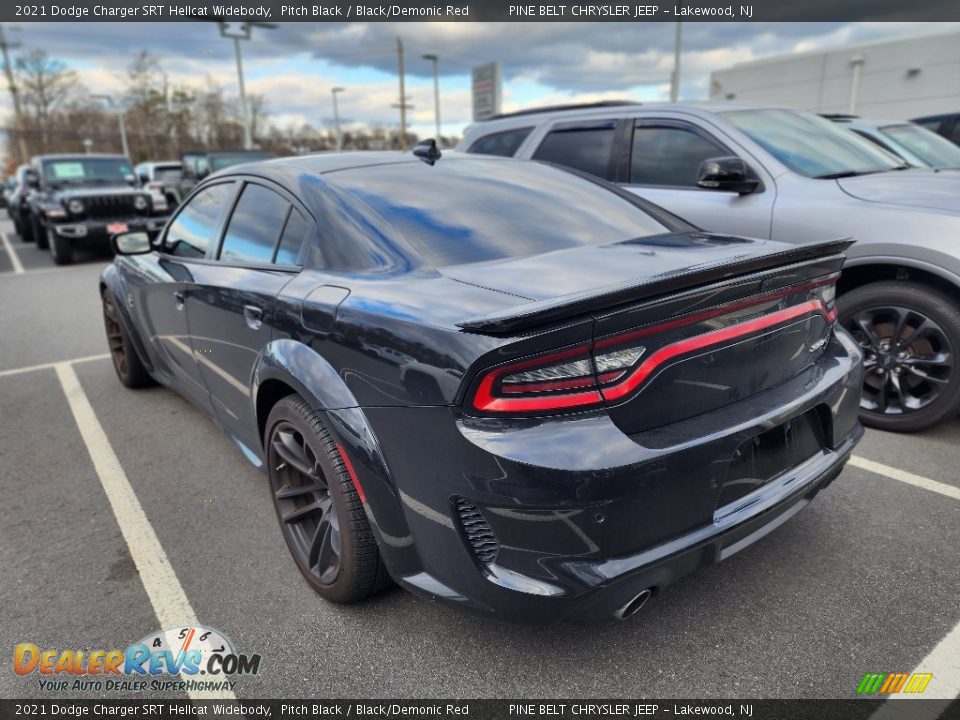 2021 Dodge Charger SRT Hellcat Widebody Pitch Black / Black/Demonic Red Photo #9
