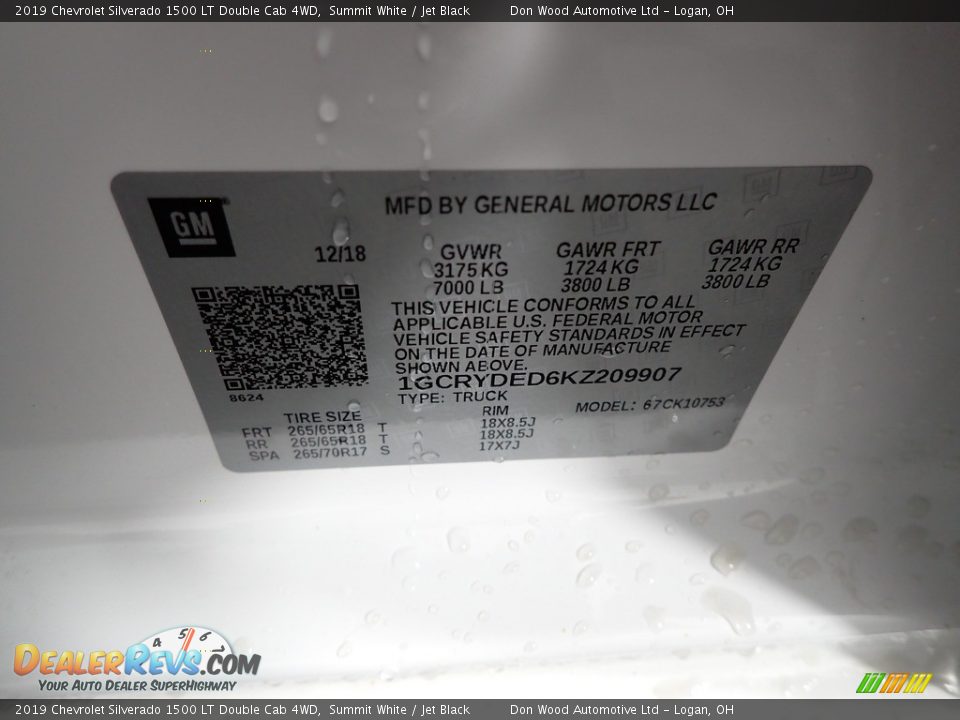 2019 Chevrolet Silverado 1500 LT Double Cab 4WD Summit White / Jet Black Photo #32