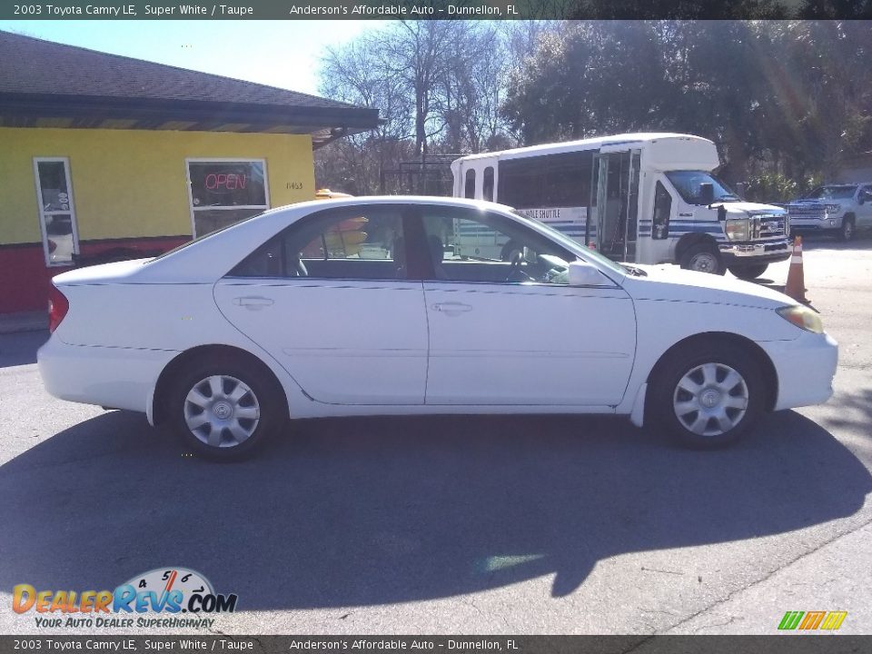 2003 Toyota Camry LE Super White / Taupe Photo #2