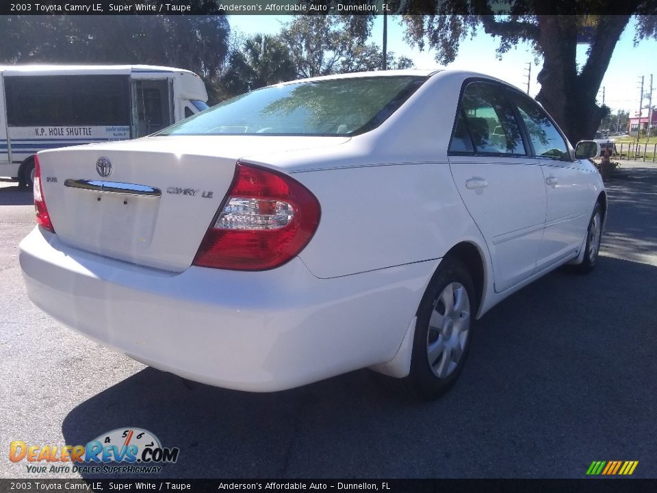 2003 Toyota Camry LE Super White / Taupe Photo #3