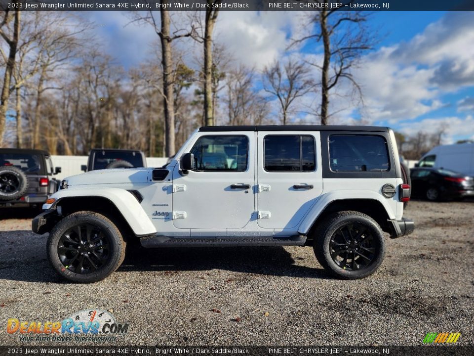 Bright White 2023 Jeep Wrangler Unlimited Sahara 4XE Hybrid Photo #3