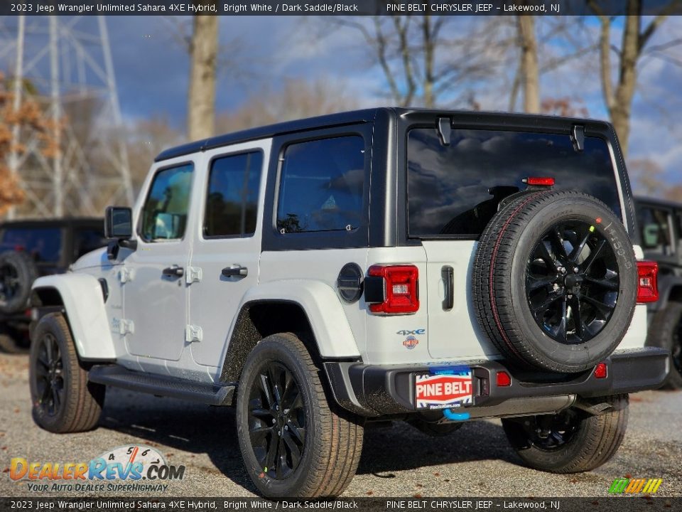 2023 Jeep Wrangler Unlimited Sahara 4XE Hybrid Bright White / Dark Saddle/Black Photo #4