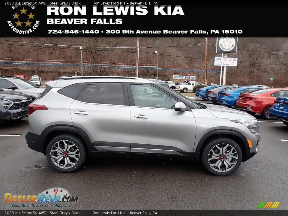 2023 Kia Seltos SX AWD Steel Gray / Black Photo #1