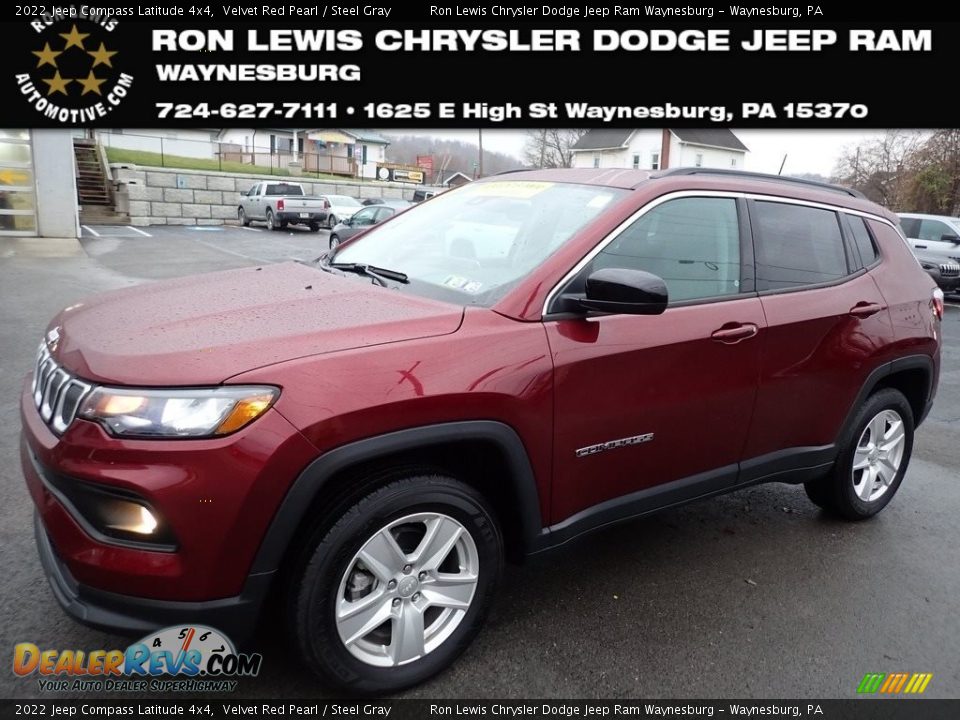 2022 Jeep Compass Latitude 4x4 Velvet Red Pearl / Steel Gray Photo #1