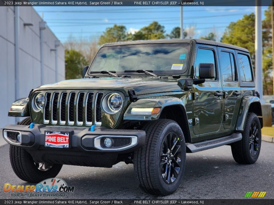 2023 Jeep Wrangler Unlimited Sahara 4XE Hybrid Sarge Green / Black Photo #1