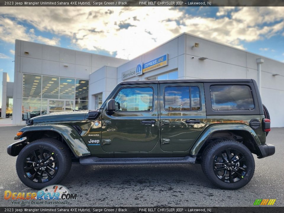 2023 Jeep Wrangler Unlimited Sahara 4XE Hybrid Sarge Green / Black Photo #3