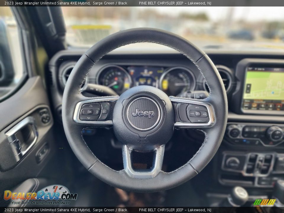 2023 Jeep Wrangler Unlimited Sahara 4XE Hybrid Steering Wheel Photo #13