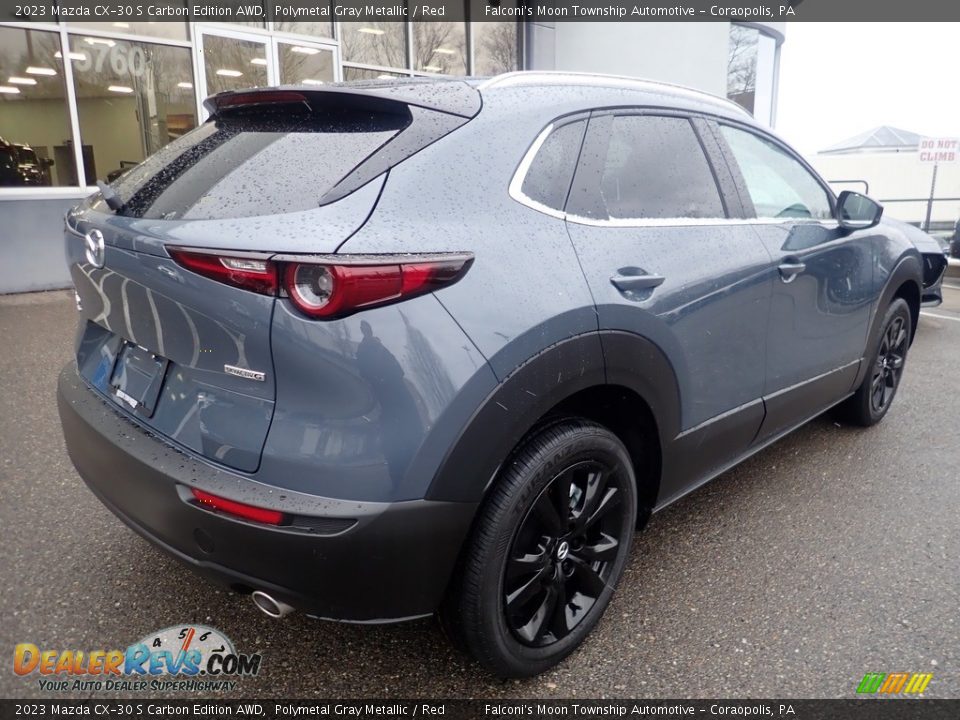 2023 Mazda CX-30 S Carbon Edition AWD Polymetal Gray Metallic / Red Photo #2