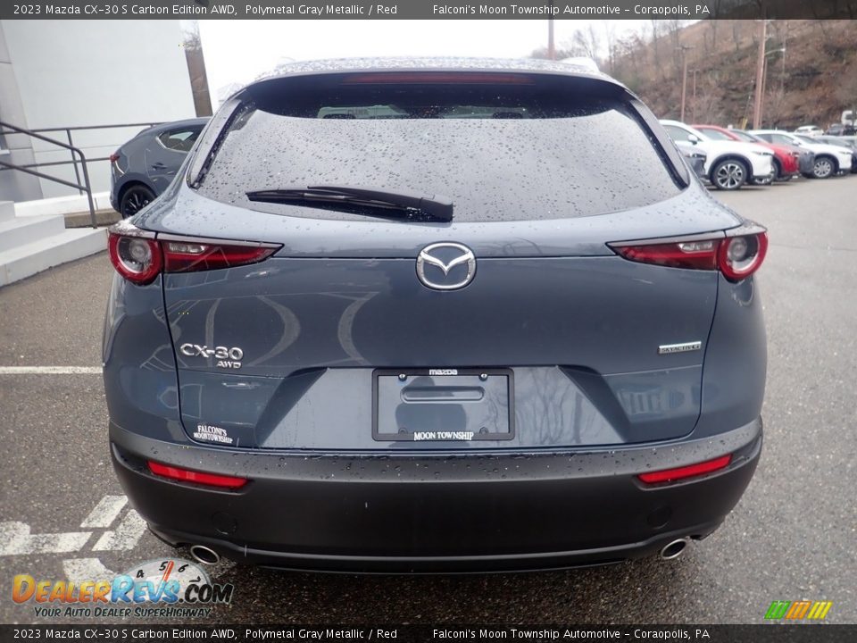 2023 Mazda CX-30 S Carbon Edition AWD Polymetal Gray Metallic / Red Photo #3