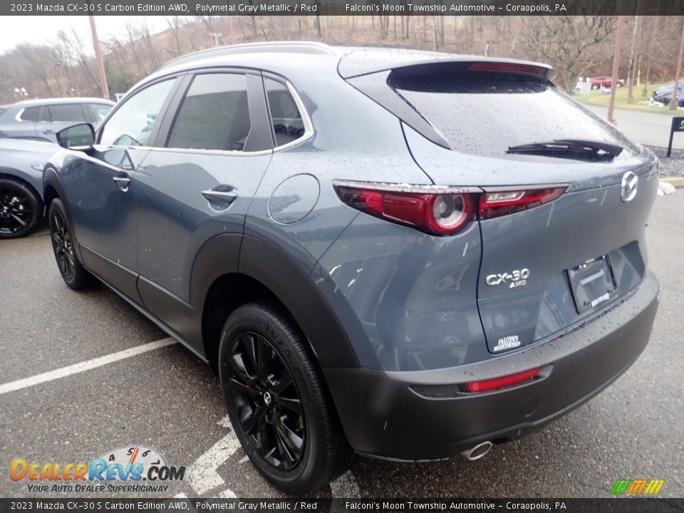 2023 Mazda CX-30 S Carbon Edition AWD Polymetal Gray Metallic / Red Photo #5