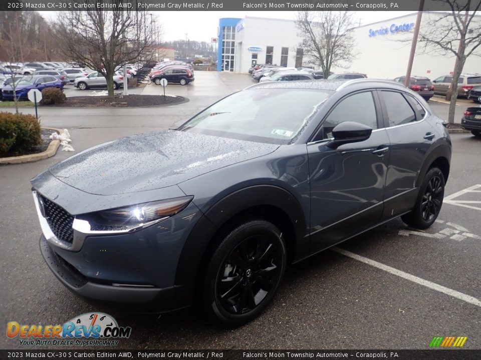 2023 Mazda CX-30 S Carbon Edition AWD Polymetal Gray Metallic / Red Photo #7