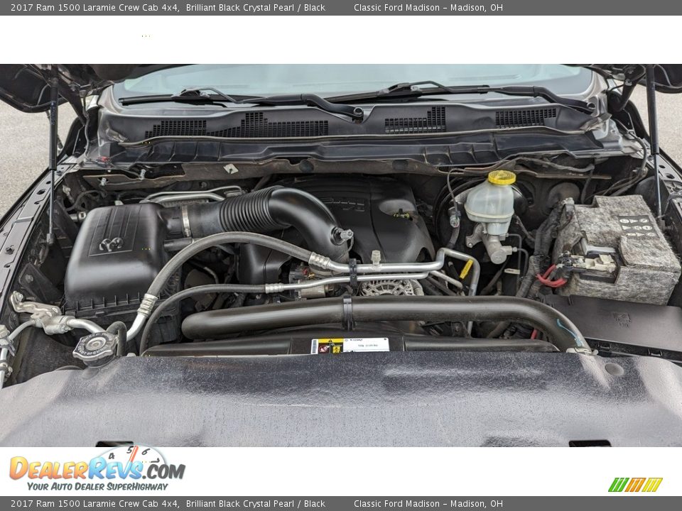 2017 Ram 1500 Laramie Crew Cab 4x4 Brilliant Black Crystal Pearl / Black Photo #21