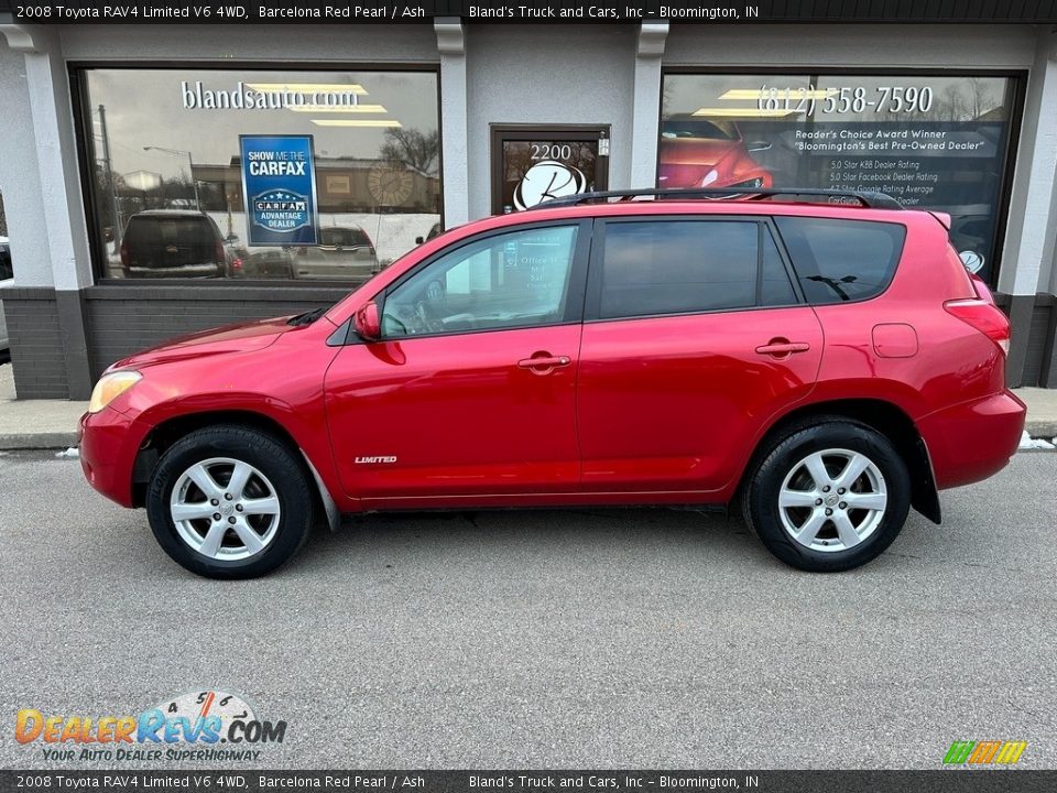 2008 Toyota RAV4 Limited V6 4WD Barcelona Red Pearl / Ash Photo #1