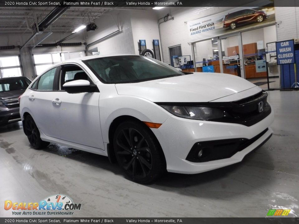 2020 Honda Civic Sport Sedan Platinum White Pearl / Black Photo #5