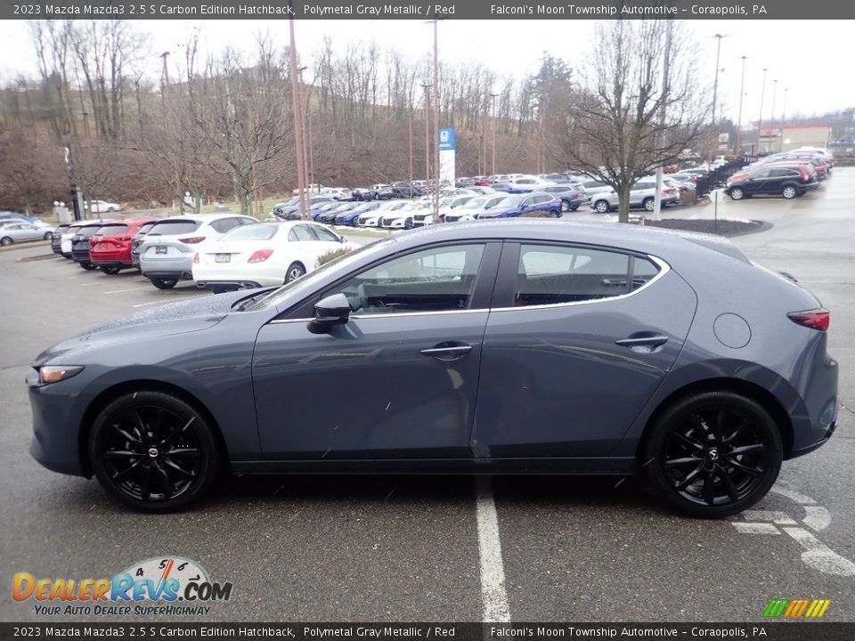 2023 Mazda Mazda3 2.5 S Carbon Edition Hatchback Polymetal Gray Metallic / Red Photo #6