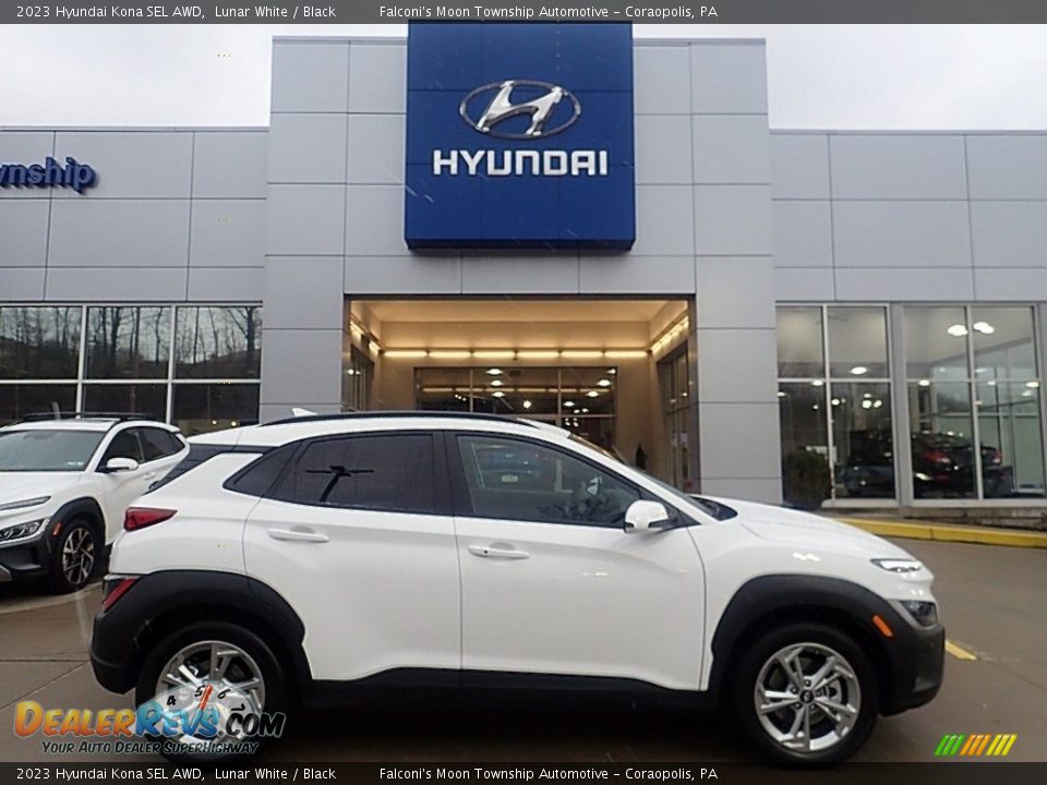 Lunar White 2023 Hyundai Kona SEL AWD Photo #1