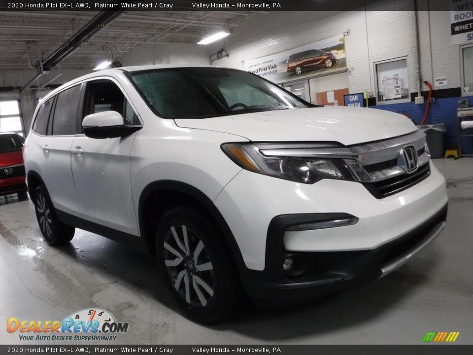 2020 Honda Pilot EX-L AWD Platinum White Pearl / Gray Photo #6