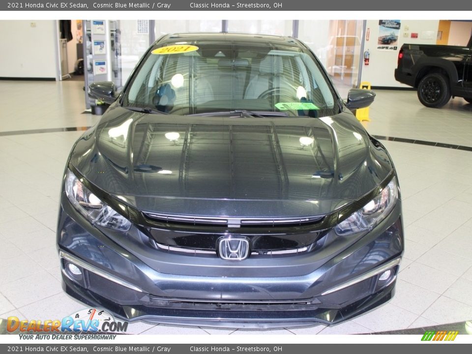 2021 Honda Civic EX Sedan Cosmic Blue Metallic / Gray Photo #2