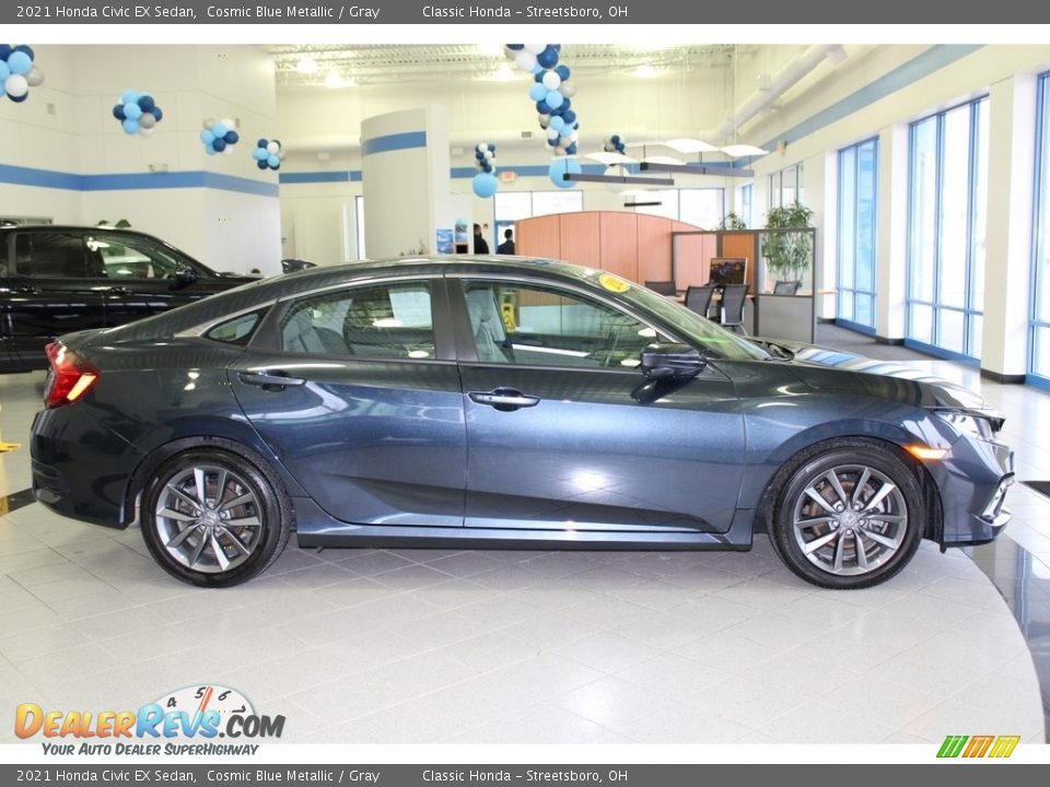 2021 Honda Civic EX Sedan Cosmic Blue Metallic / Gray Photo #4