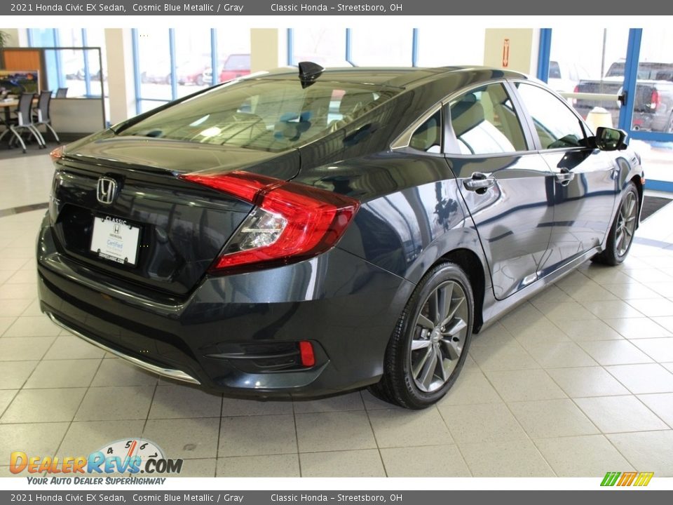 2021 Honda Civic EX Sedan Cosmic Blue Metallic / Gray Photo #7