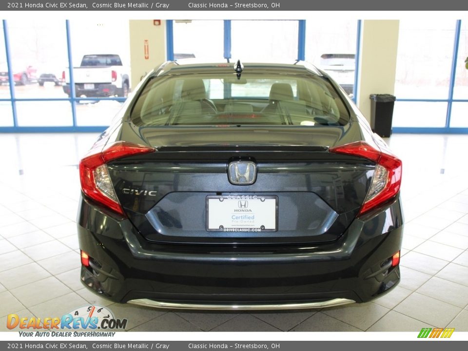 2021 Honda Civic EX Sedan Cosmic Blue Metallic / Gray Photo #8