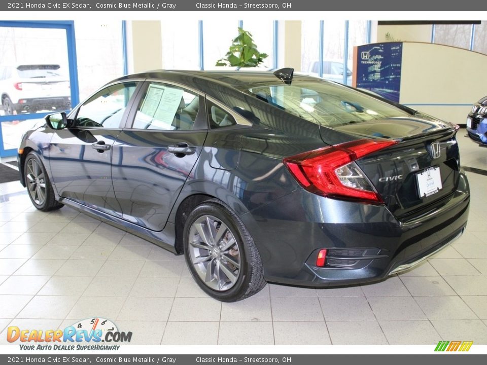 2021 Honda Civic EX Sedan Cosmic Blue Metallic / Gray Photo #9