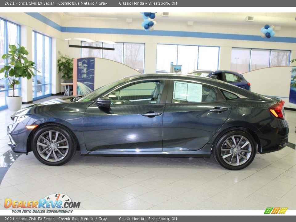 2021 Honda Civic EX Sedan Cosmic Blue Metallic / Gray Photo #10