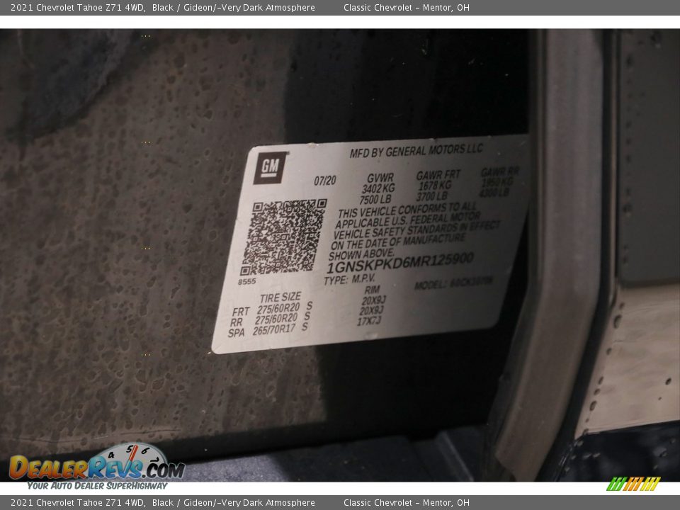 2021 Chevrolet Tahoe Z71 4WD Black / Gideon/­Very Dark Atmosphere Photo #25