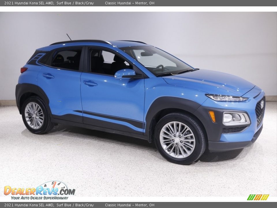 Surf Blue 2021 Hyundai Kona SEL AWD Photo #1