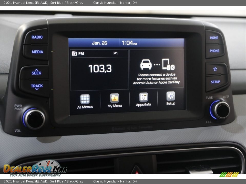 Controls of 2021 Hyundai Kona SEL AWD Photo #10