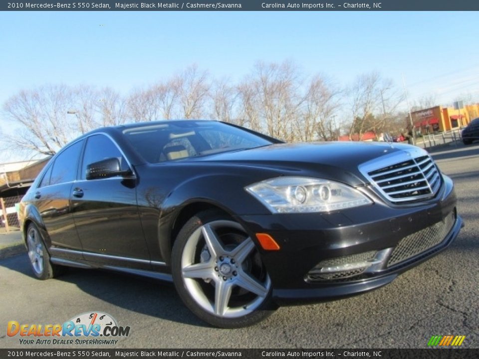 2010 Mercedes-Benz S 550 Sedan Majestic Black Metallic / Cashmere/Savanna Photo #1