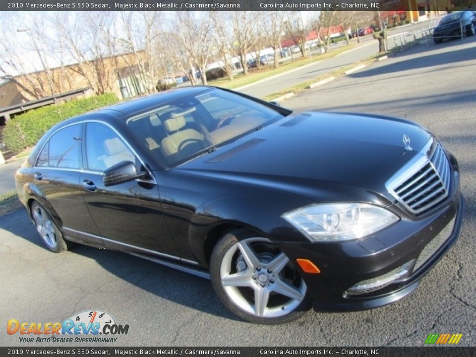 2010 Mercedes-Benz S 550 Sedan Majestic Black Metallic / Cashmere/Savanna Photo #3